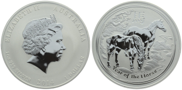 Australien 1 Dollar 2014 Horse - 1 Unze Feinsilber